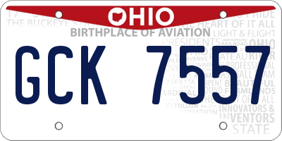 OH license plate GCK7557