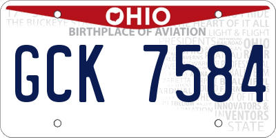 OH license plate GCK7584