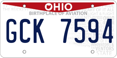 OH license plate GCK7594
