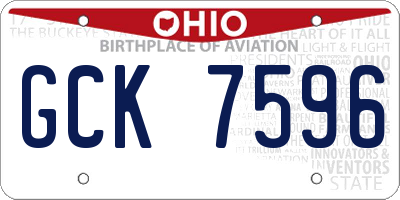 OH license plate GCK7596