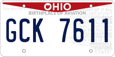 OH license plate GCK7611