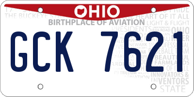 OH license plate GCK7621