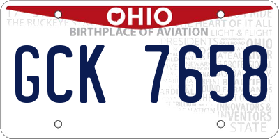 OH license plate GCK7658