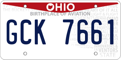 OH license plate GCK7661