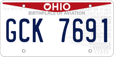OH license plate GCK7691