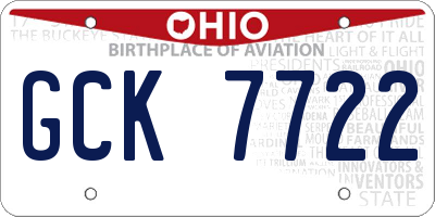 OH license plate GCK7722