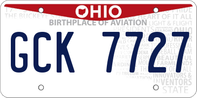 OH license plate GCK7727