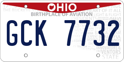 OH license plate GCK7732