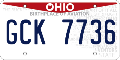 OH license plate GCK7736
