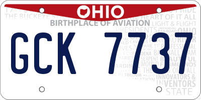 OH license plate GCK7737