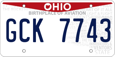 OH license plate GCK7743