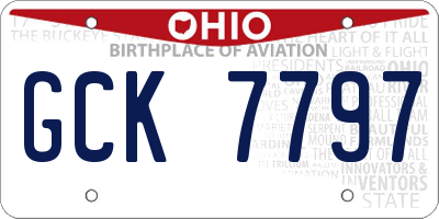 OH license plate GCK7797