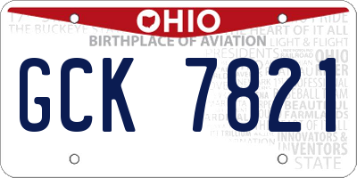 OH license plate GCK7821