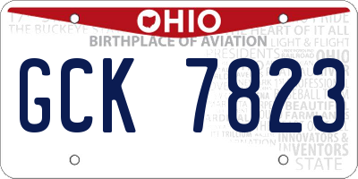 OH license plate GCK7823