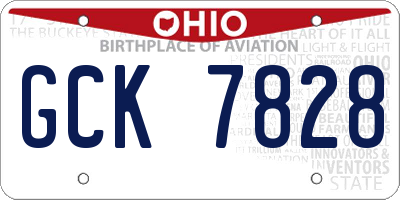 OH license plate GCK7828