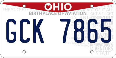 OH license plate GCK7865