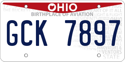OH license plate GCK7897