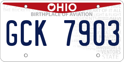 OH license plate GCK7903