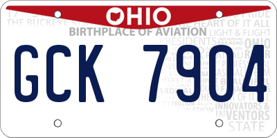 OH license plate GCK7904