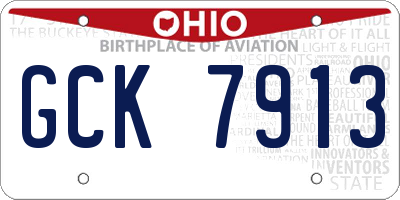 OH license plate GCK7913