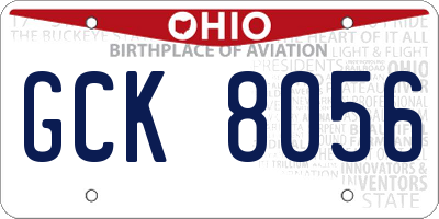 OH license plate GCK8056