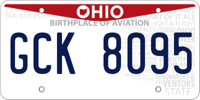 OH license plate GCK8095