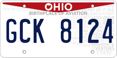 OH license plate GCK8124