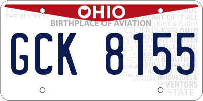 OH license plate GCK8155