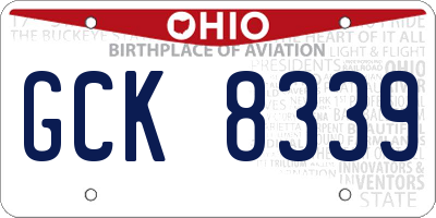 OH license plate GCK8339