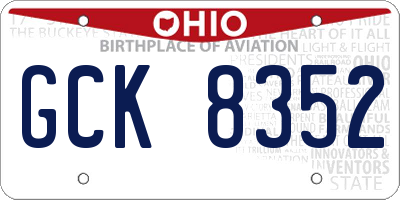 OH license plate GCK8352