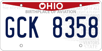 OH license plate GCK8358