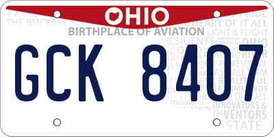 OH license plate GCK8407