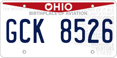 OH license plate GCK8526