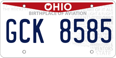 OH license plate GCK8585