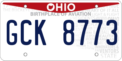 OH license plate GCK8773