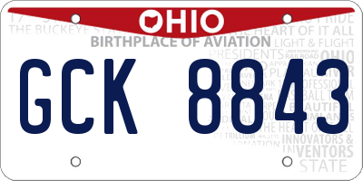 OH license plate GCK8843
