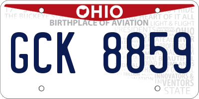 OH license plate GCK8859