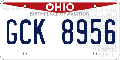 OH license plate GCK8956