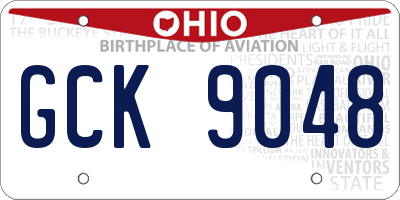 OH license plate GCK9048