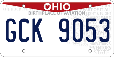 OH license plate GCK9053