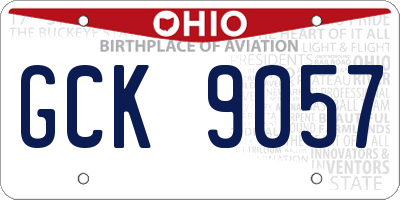 OH license plate GCK9057