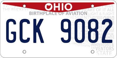 OH license plate GCK9082
