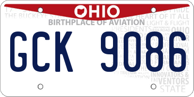 OH license plate GCK9086