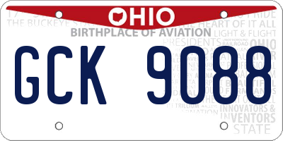 OH license plate GCK9088