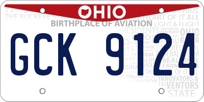 OH license plate GCK9124