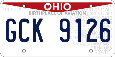 OH license plate GCK9126