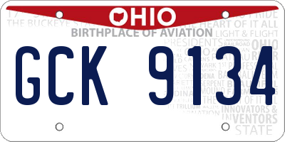 OH license plate GCK9134