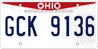 OH license plate GCK9136