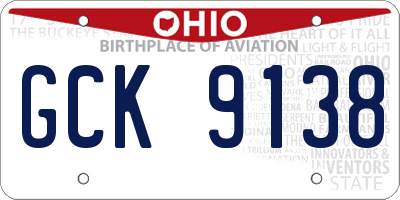 OH license plate GCK9138