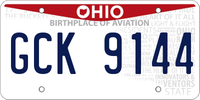 OH license plate GCK9144